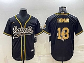 Men's New Orleans Saints #13 Michael Thomas Black Team Big Logo With Patch Cool Base Stitched Baseball Jersey,baseball caps,new era cap wholesale,wholesale hats
